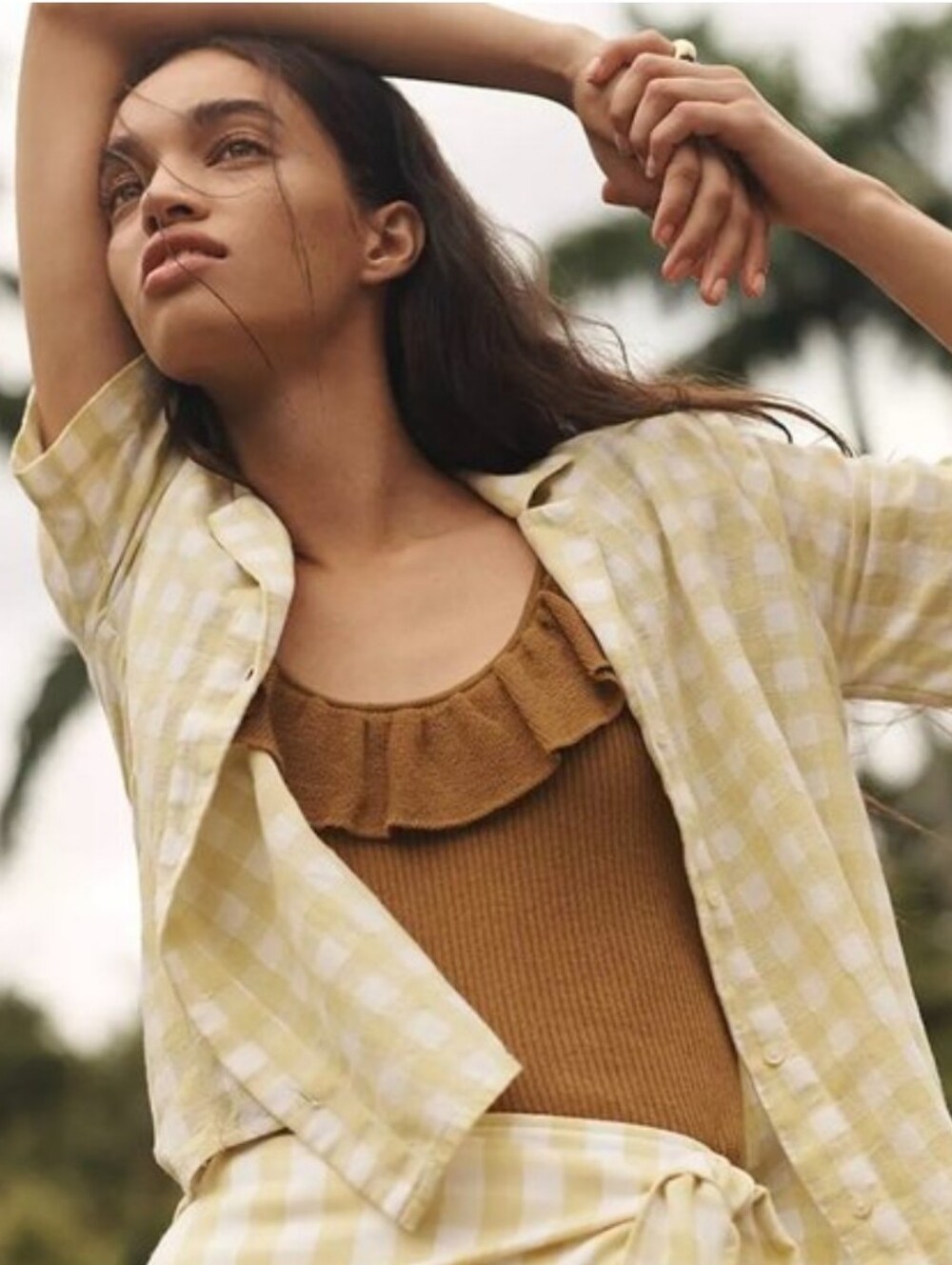 Madewell Cropped Gingham Camp Shirt - XS
